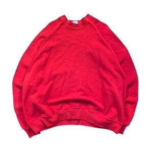 Vintage Jerzees‎ Blank Sweatshirt 3X Red Raglan Crewneck Pullover Made in USA